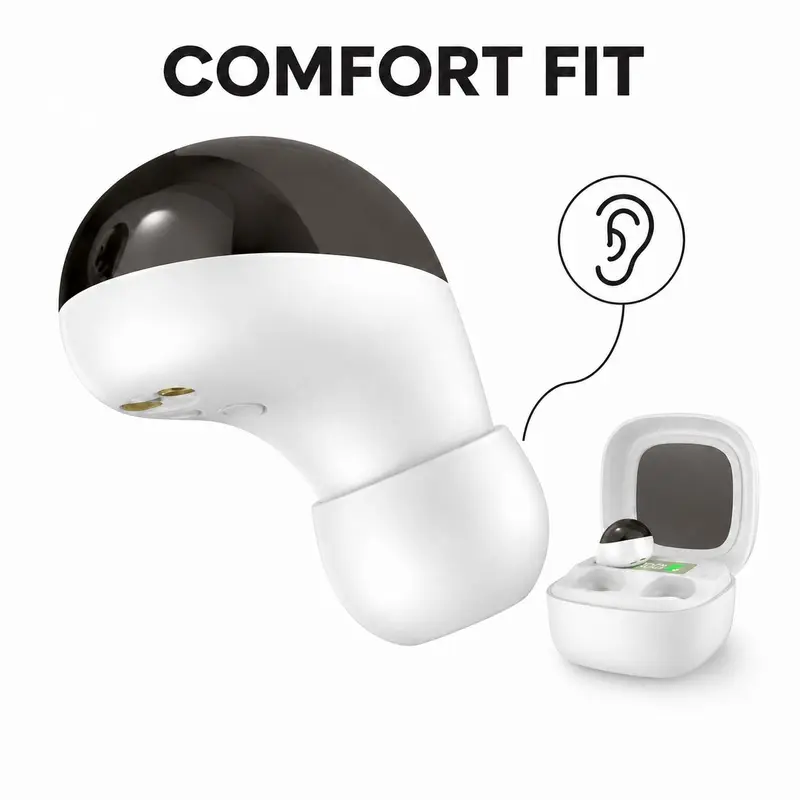 Bluetooth 6.0 Wireless Earbuds, Low Profile In Ear Headphones with Balanced 20 Hz-20 kHz Sound, Built in Microphone, Touch Controls and Digital Battery Display for Music, Calls, Sleeping, Commuting and Sports