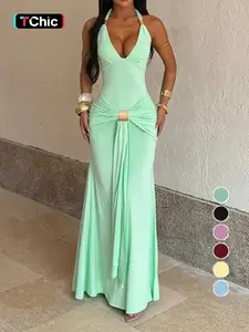 Elegant Backless Halter Neck Dress, Stylish Women's Formal Dress for Parties and Special Occasions, Womenswear, Lady