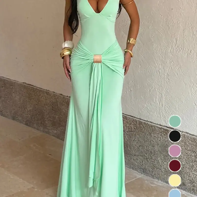 Elegant Backless Halter Neck Dress, Stylish Women's Formal Dress for Parties and Special Occasions, Womenswear, Lady, Dresses for Party
