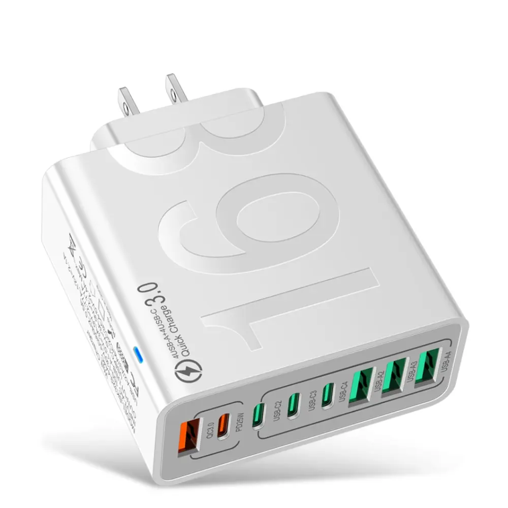8-Port USB Wall Charger, 35W Multi-Port Charging Station with 4 USB-C & 4 USB-A, QC3.0 & PD Fast Charge Adapter for iPhone 16/15, Samsung, iPad, Switch