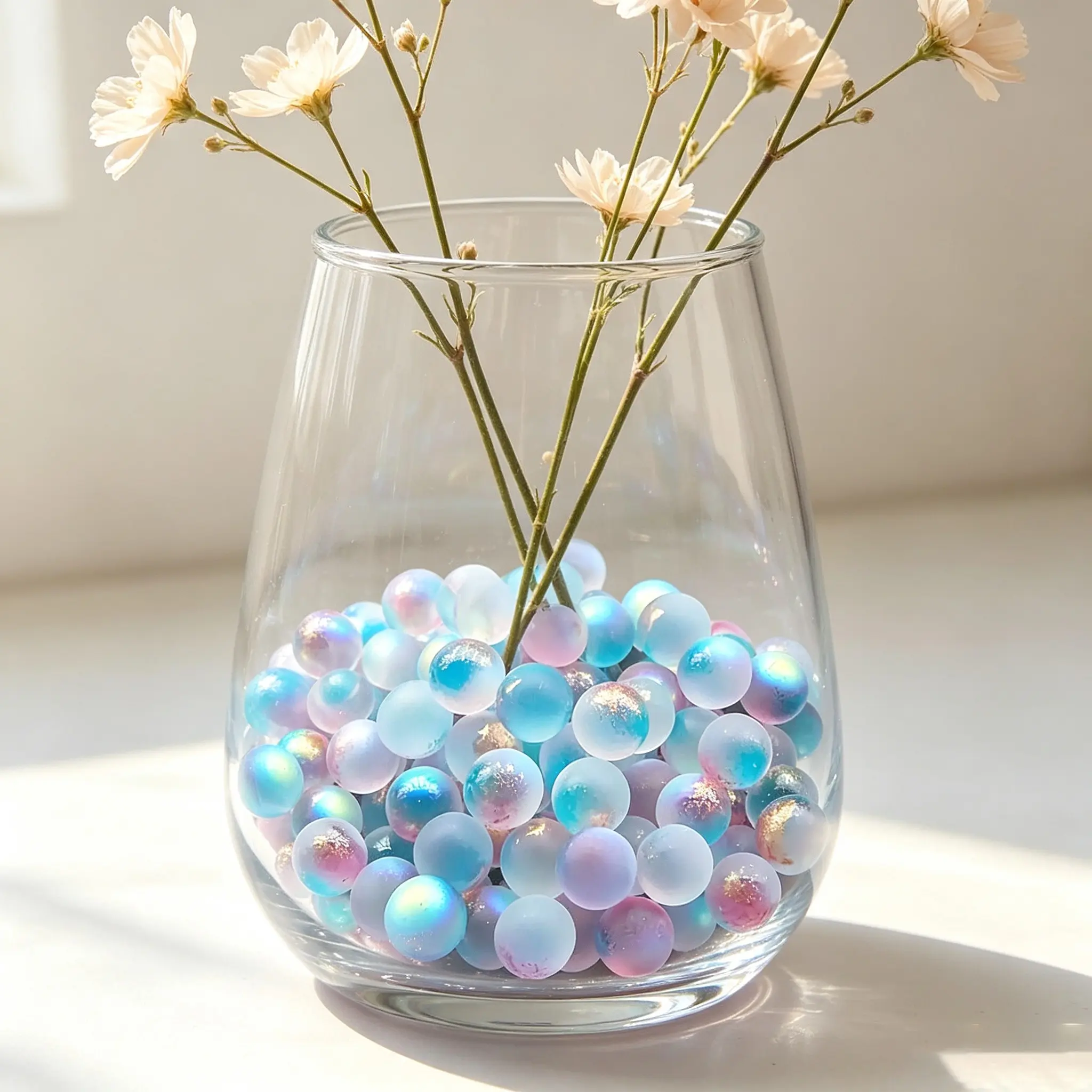 50PCS Glass Marbles Bulk, Glass Crystal Balls Fish Tank, Colorful Glass Marbles  Vase Filler Fish Tank Home Decor DIY Jewelry Accessories Aquarium Décor Thematic Ornaments,Decorative Marbles Glass Ball 12mm (no Hole)