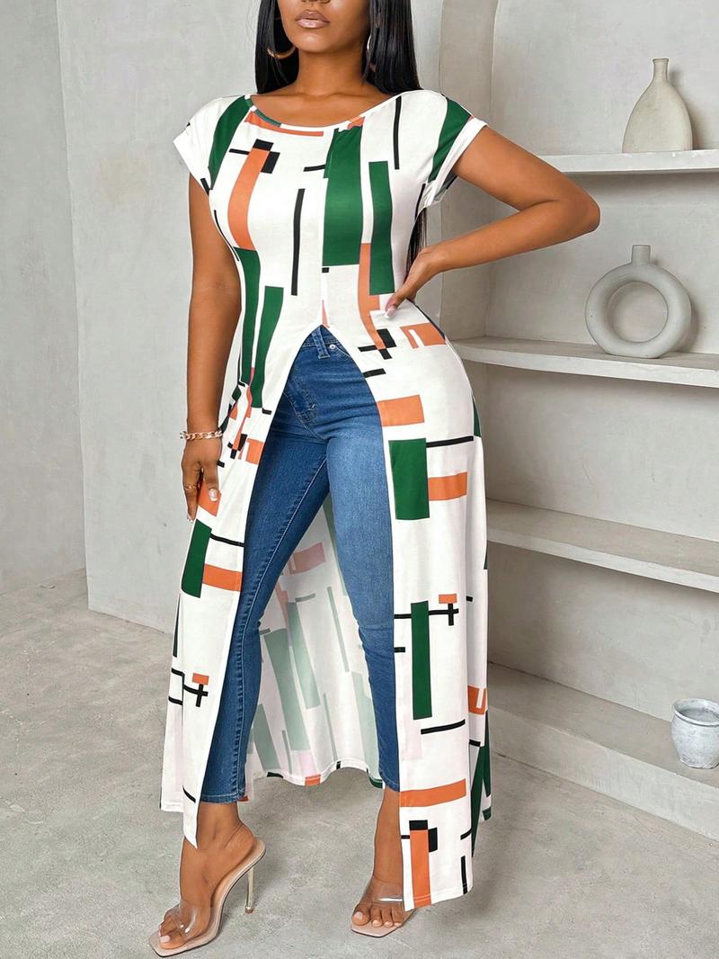 Plus Size Striped Print Round Neck Tee, Casual Long Sleeve Crew Neck T-shirt for Daily Wear, Women Plus Clothing for All Seasons,  Summer Clothes Women