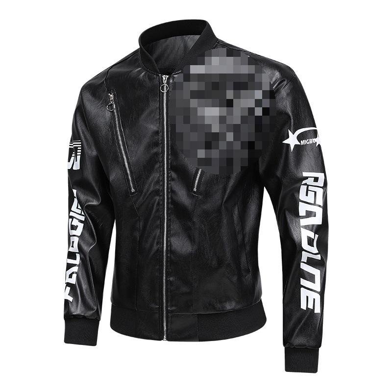 Men's Heavyweight Retro Hip-Hop Street Motorcycle Jacket Men's Leather Jacket Loose Fit