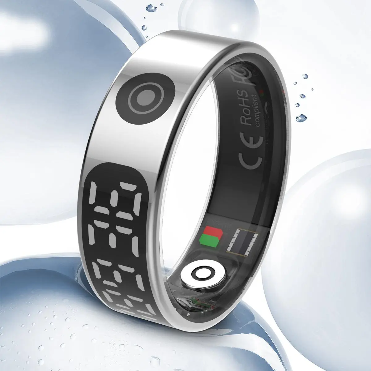 Multi-functional Smart Ring with Screen Display, Gesture Control Brush TIKTOK, Take Pictures, Couple Fashion Ring with Time and Power Display, Long Battery Life Waterproof and Durable for Android/iOS Wearable Devices for Men and Women