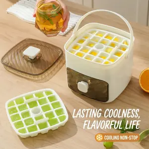 48-Cube Handheld Ice Cube Mold, Dual-Layer Design, Essential Kitchen Tool, Refrigerator Use, / Options