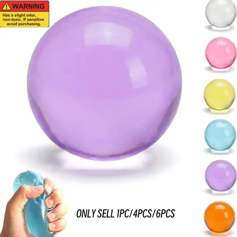 6cm Slow Rising Coconut Oil Squishy Fidget Toy, Soft Translucent Squeeze Stress Relief Ball, Reusable Sensory Anxiety Relief Handmade Squishy Ball, Desk Ornament for Adults & Kids