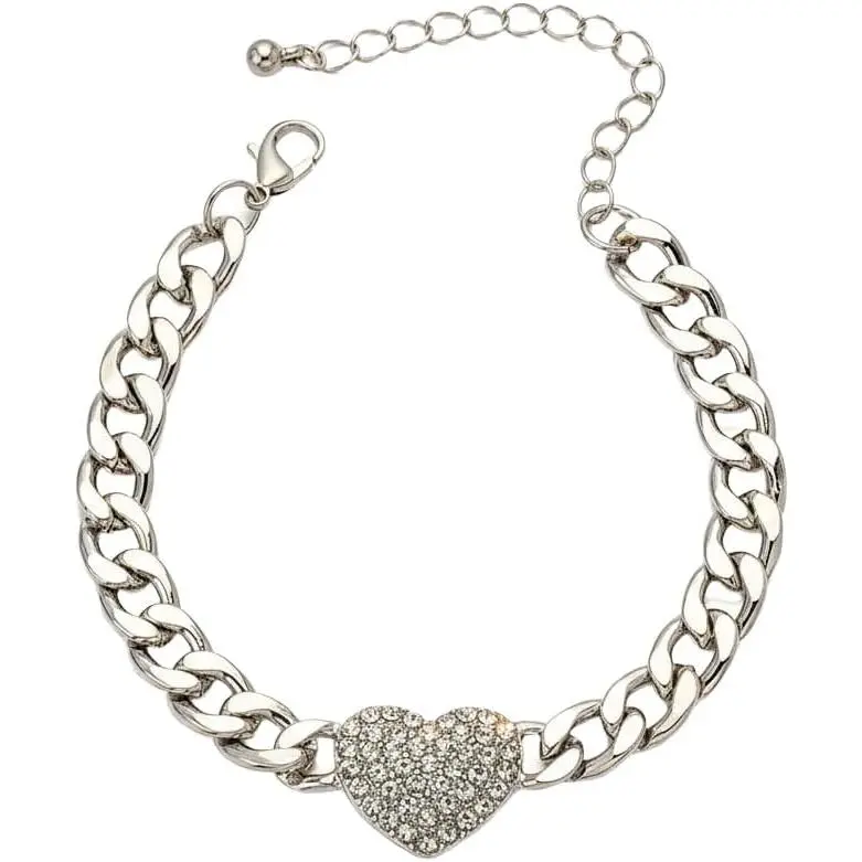 Heart Bracelet for Women, Baroque Leopard Print Link Chain Bracelet  Adjustable Bangle Chunky Statement