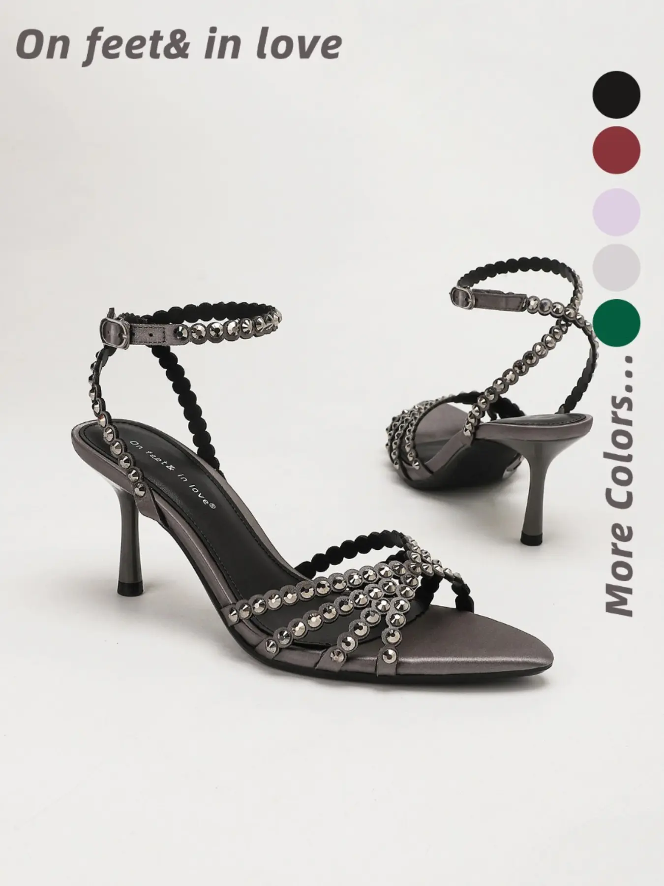 Women's Satin Rhinestone Interwoven Design Open Toe High Heel Sandals, Adjustable Ankle Strap Soft Sole Glam Party Footwear for Daily Outing Vacation Wedding Formal Occasions