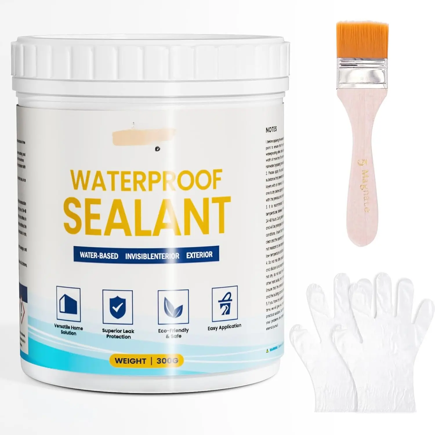 Water-Based Transparent  Sealant, Invisible Liquid Adhesive, Anti-Leakage  Coating, Indoor & Outdoor Walls, Bathroom, Kitchen, Garden Leak Sealant (10.5oz)