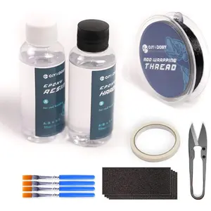 Fishing Rod Repair Kit with Epoxy Glue, Wrapping Thread, Clipper and Masking Tape