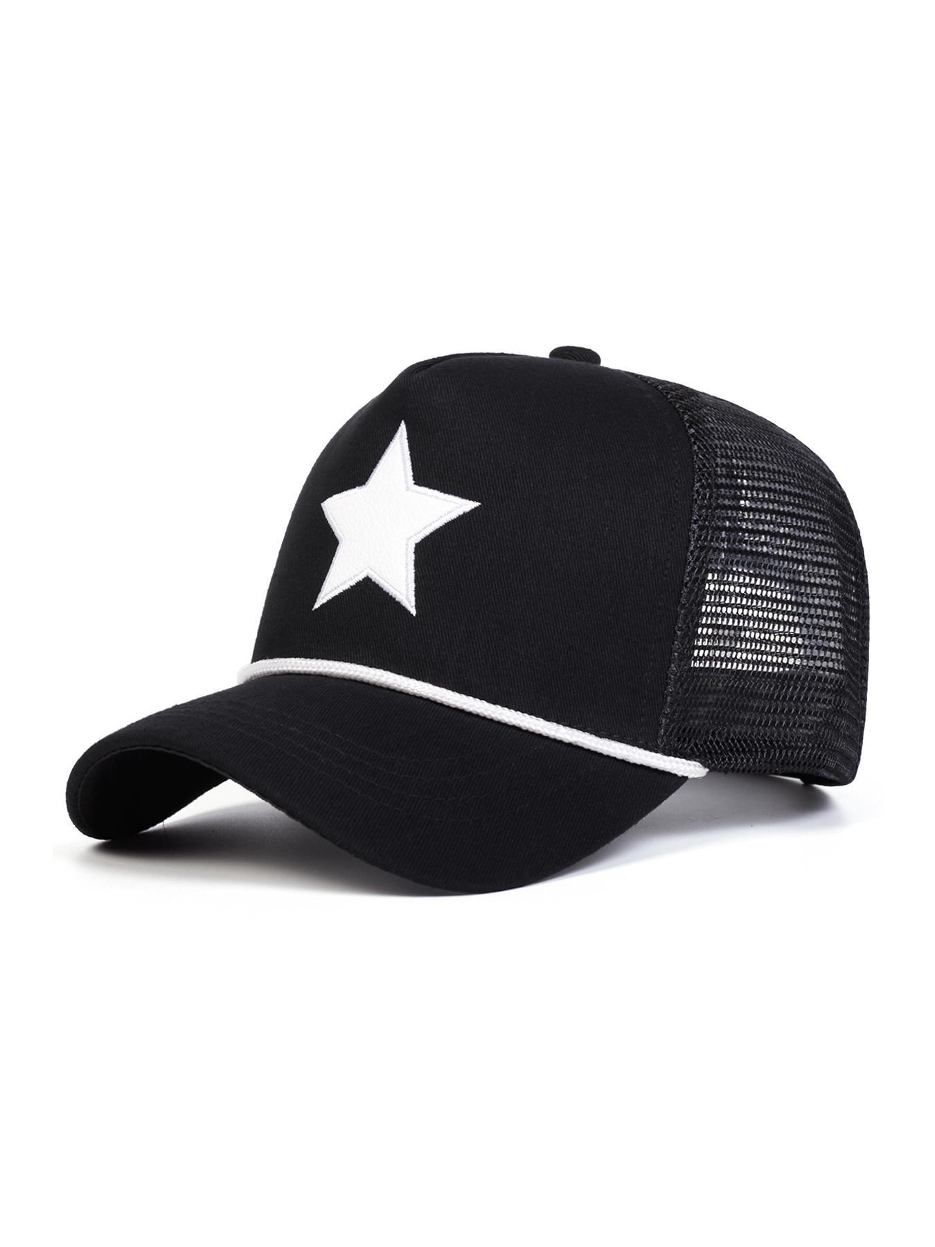 Star Pattern Trucker Hat, Casual Outdoor Sports Hat for Men & Women, Fashion Accessories for Daily Wear