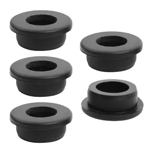 5PCS Durable Black Silicone Rubber Top Hat Grommets, 7/8"(23mm) Drill Hole, 1/2"(12mm) ID for Automotive Firewall Wiring Cable Protection
