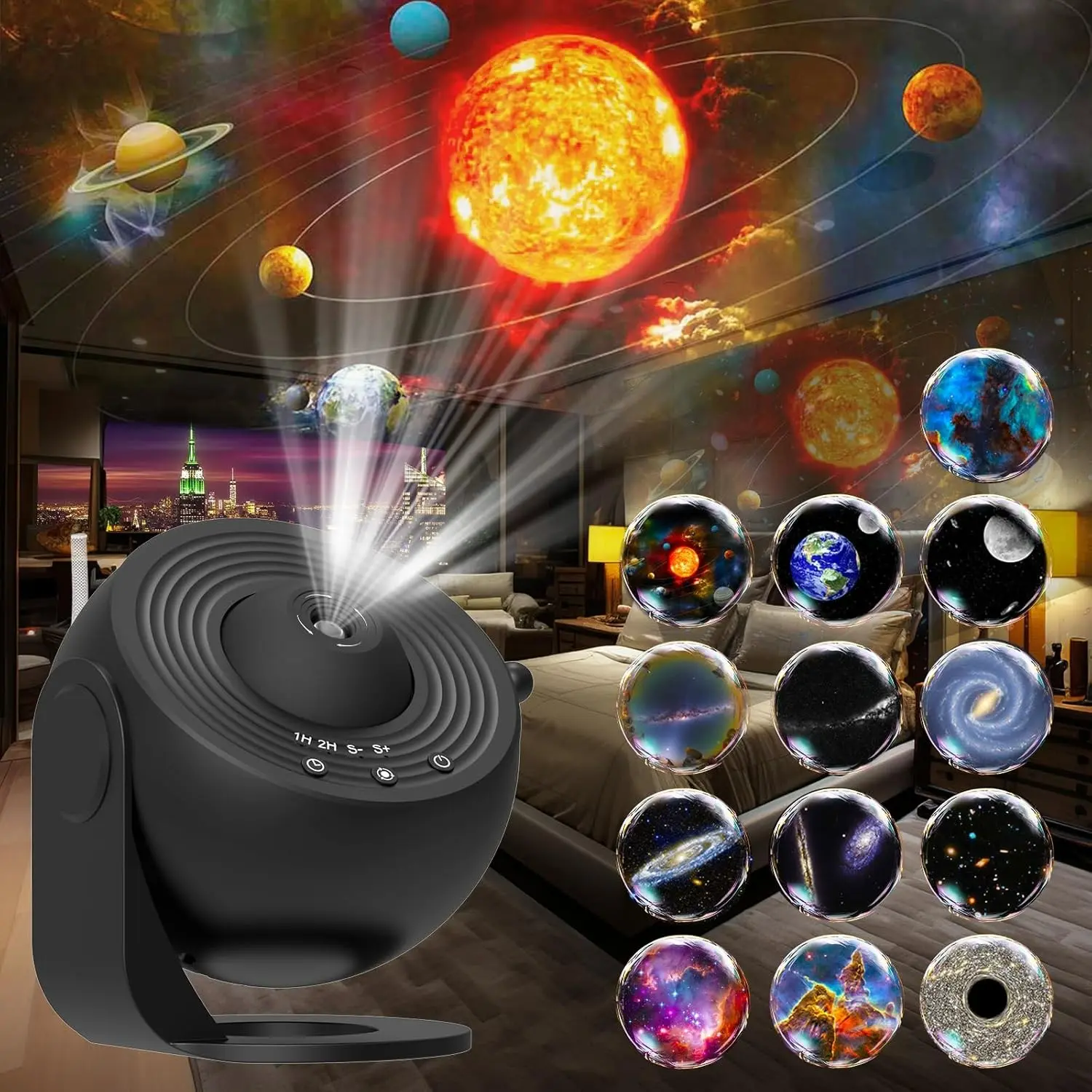 1-Pack 13-in-1 Starlight Projector, 13 Galaxy Ambience Scenes, Starry Sky Projection Night Light, 360° Rotating Starry Sky and Galaxy Light with Timer, Suitable for Bedrooms, Ceilings, and Living Room Decor, Perfect Birthday Gift for Boys and Girls