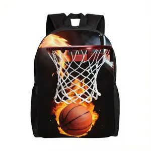 [Back-to-School Gift] Basketball-patterned backpack, unisex travel backpack, suitable for university, hiking, camping, and other occasions. Suitable for all teenagers and young adults. Large capacity, durable material, hand washable.