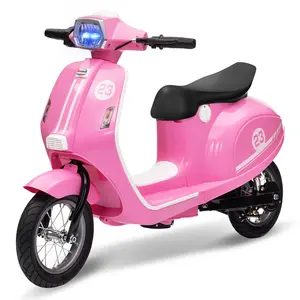 Electric Motorcycle for Ages 8-14 – Ride-On Moped Scooter with Seat, Rear Brake, Twist Throttle, LED Light – Toy Bike for Boys and Girls