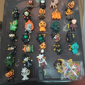31 Nights of Fright Halloween Countdown Box, Halloween Themed, with Statue, Horror Doll Collection, Collectibles, Collectible Figurines, Pendant Charms, Mini Decorations, Decorative Figures, Figures Set, PVC Material, No Power Needed