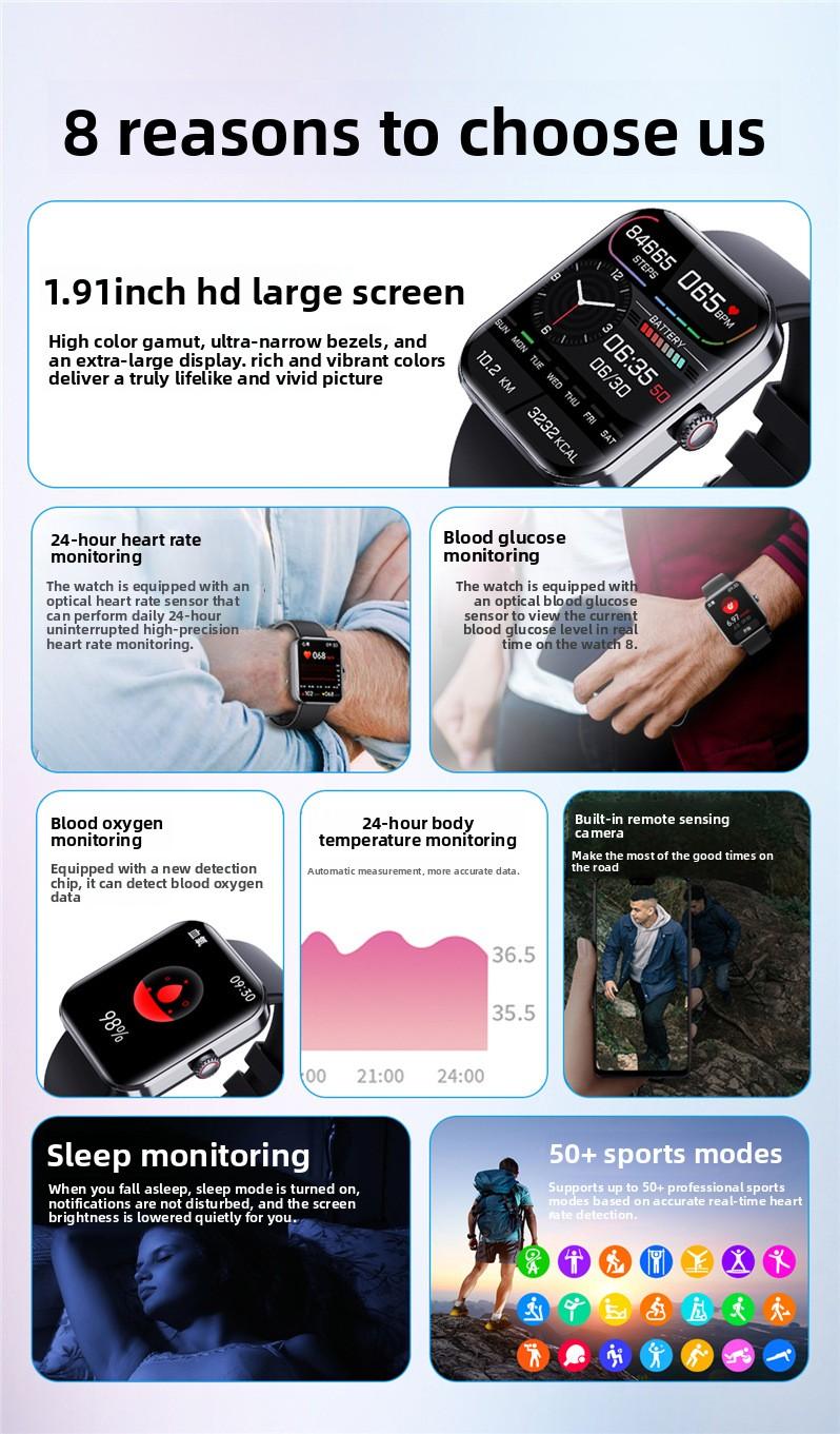 F57L Smart Watch Sports Bracelet Heart Rate Blood Pressure Monitor Body Temperature Sleep Measurement Step Counting Fitness Tracker IP68 Waterproof Smartwatch for Men Women