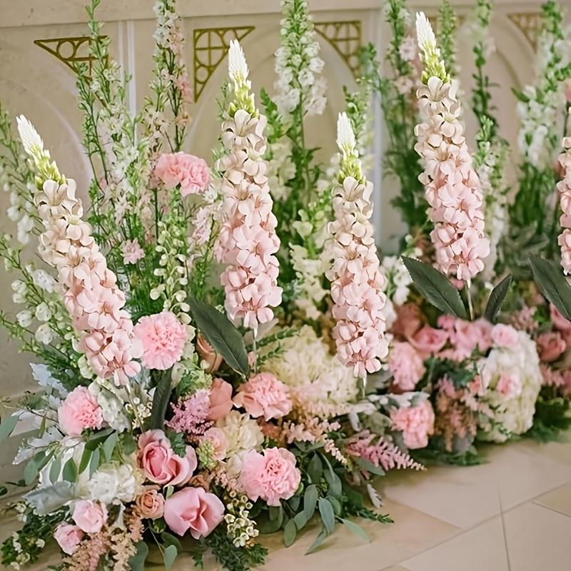 7 artificial geraniums - long-stemmed hyacinths suitable for home, outdoor, garden, wedding, and party decorations; plastic artificial flowers suitable for Easter, Valentine's Day, and centerpiece displays.