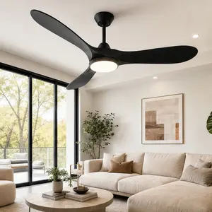 ARCH 52 Inch Ceiling Fan with Lights and Remote Control, Quiet Noiseless Reversible DC Motor, 6 Speeds, 3 CCT LED, Timer, ABS Blades, Black Modern Ceiling Fan for Bedroom Living Room Indoor Use, Black Color Options, ABS Material, Modern Style