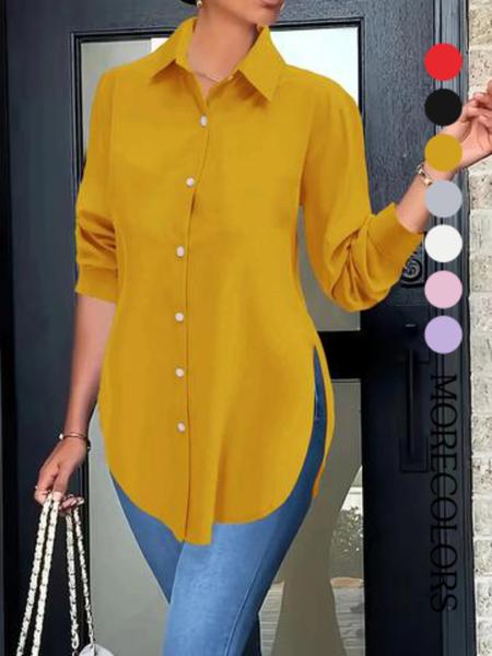 Elegant Fashion Women's Long Sleeve Shirt, Fitted Outer Shell, Moderate Fabric Thickness, Casual Style, Spring & Fall Wear