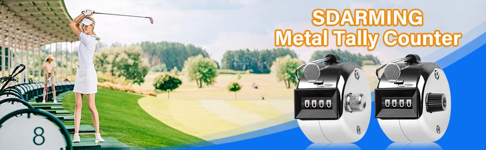 AGS Tally Counter, 4-Digit Clicker Counter, Metal Hand Tally Counters Clicker Pitch Counter for Counting, Knitting, Coaching, Golf, Lap, Fishing