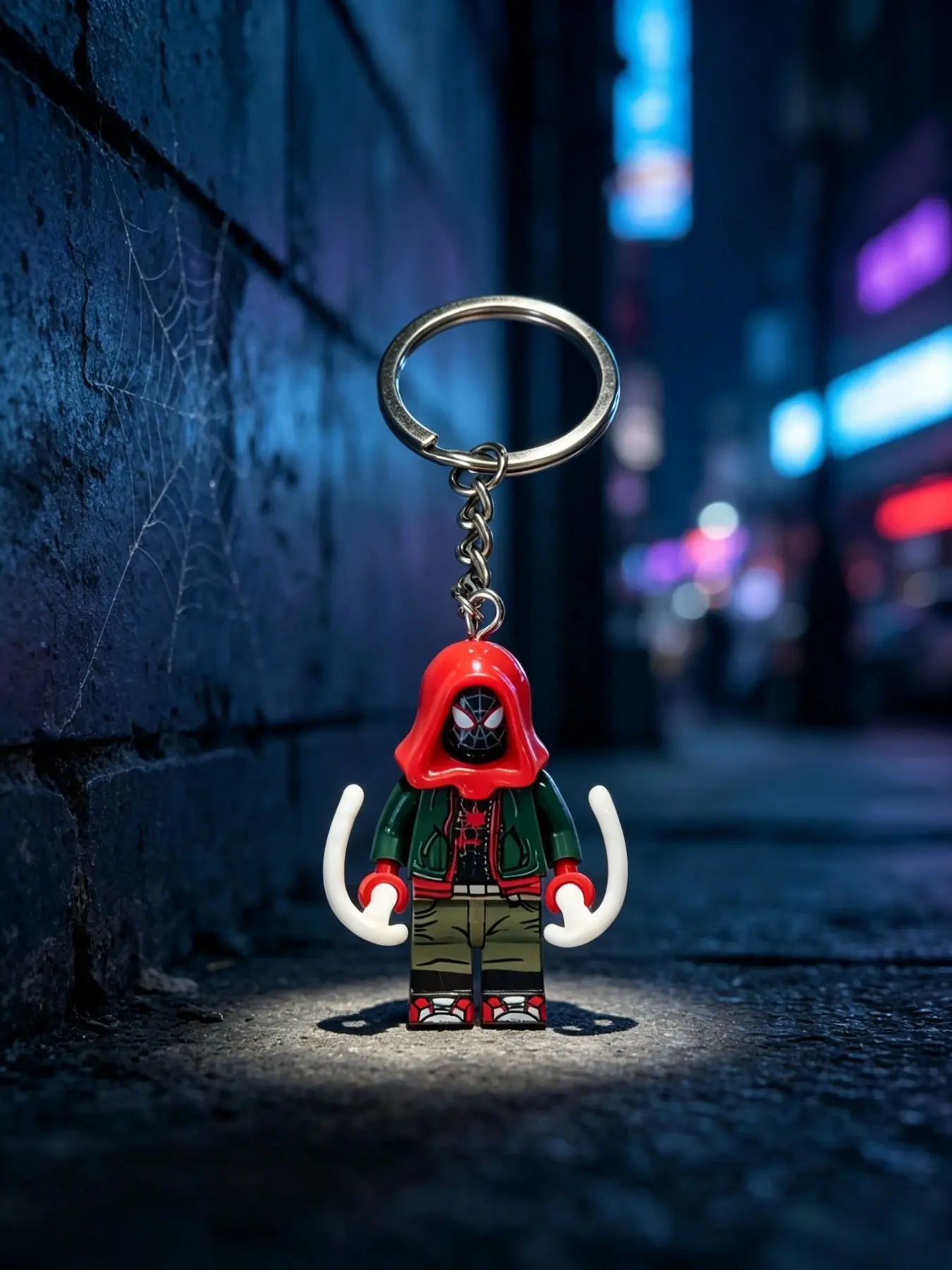 Superhero Building Block Keychain, Cosmic Trendy Design, Detachable Accessories, Backpack Car Key Pendant, Fun Gift Idea