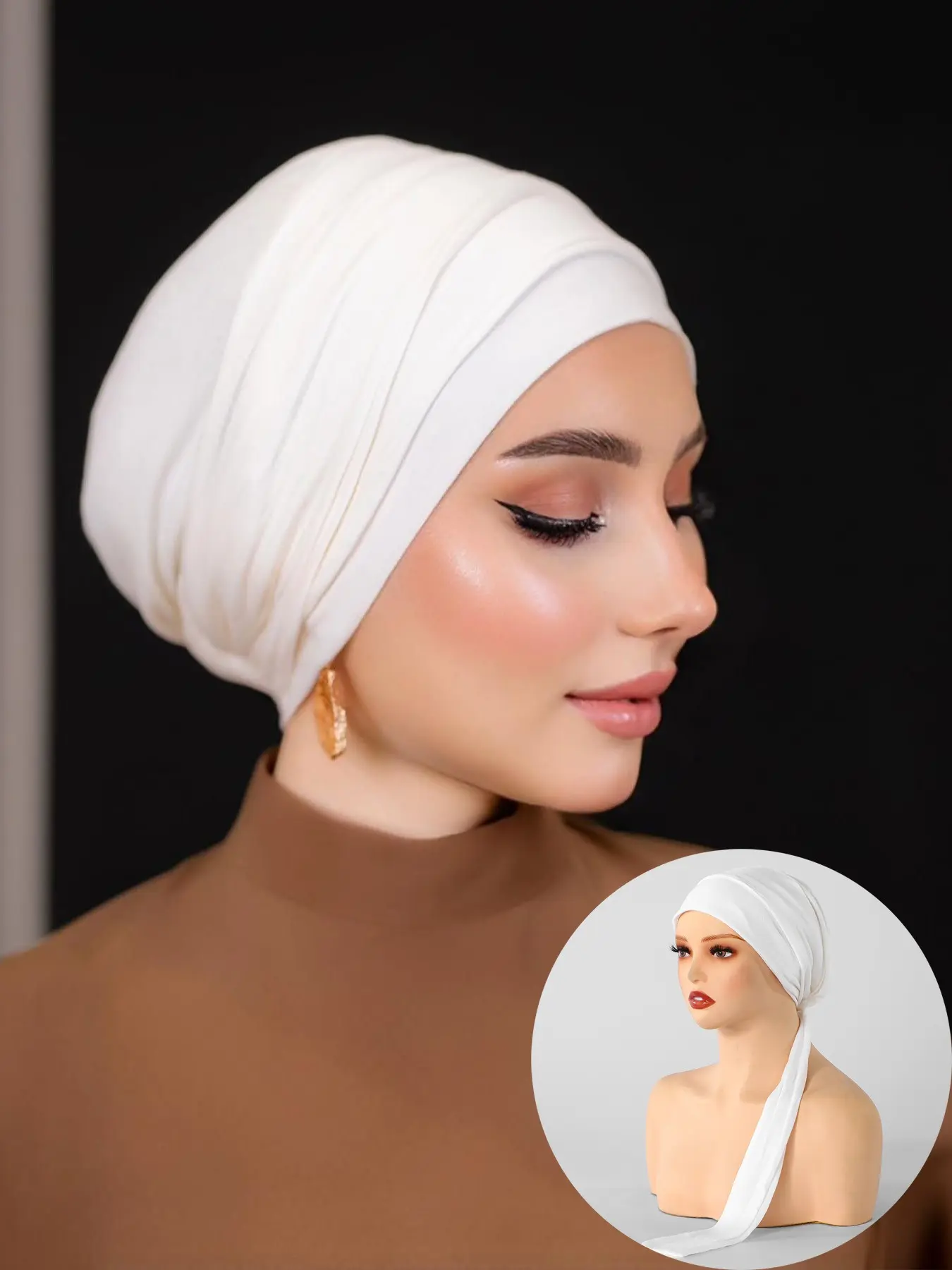 1pc Plain Hijab Headscarf, Lightweight Breathable Silk Cotton, Multiple Wear Styles, Suitable for All Seasons, Abaya Accessory