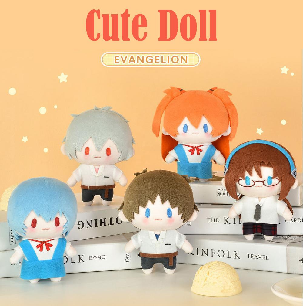 15cm NEON GENESIS EVANGELION Kawaii Figure EVA Plush Doll Rei Ayanami Asuka Anime Peripheral Bag Pendant Collection Model Toys