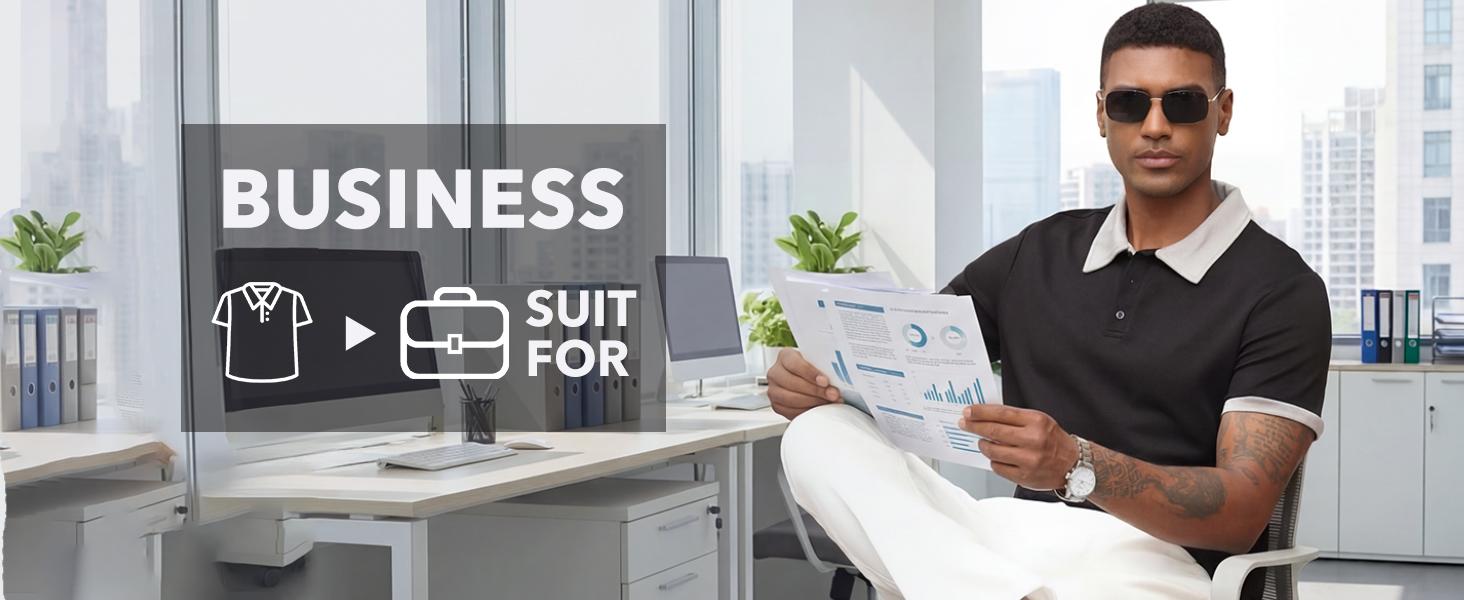 Men's Golf Polo Shirts Short Sleeve Casual Moisture Wicking Breathable Tees Summer Collared Shirt Stylish Tops