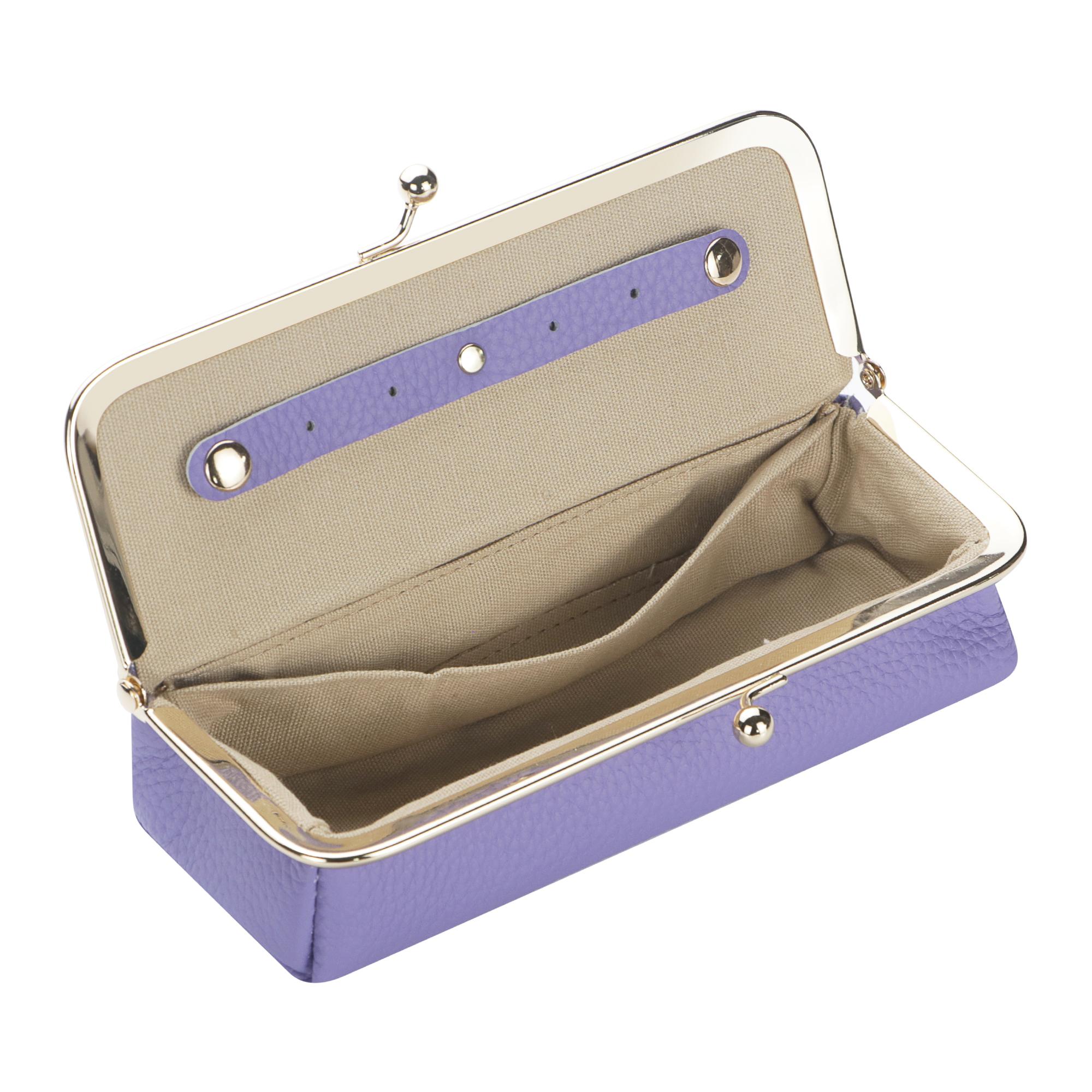 Royal Bagger Genuine Leather RFID Blocking Fashion Glasses Case, Pencil Bag with Kiss Lock, Organizer for Rings, Necklaces & Earrings for Women 4135 Lens Protective Mirrored Lens