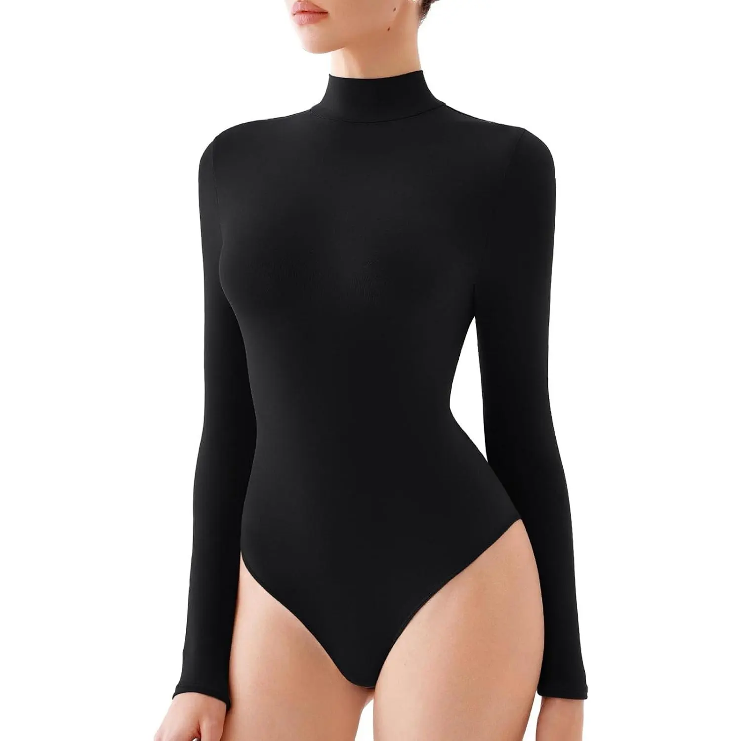 Women's Long Sleeve Turtleneck Bodysuit Top | Non See-Through, Comfort Stretch, Ultra Soft, Versatile Style for Work, Going Out & Cold Weather Must-Have, Easy CareGift