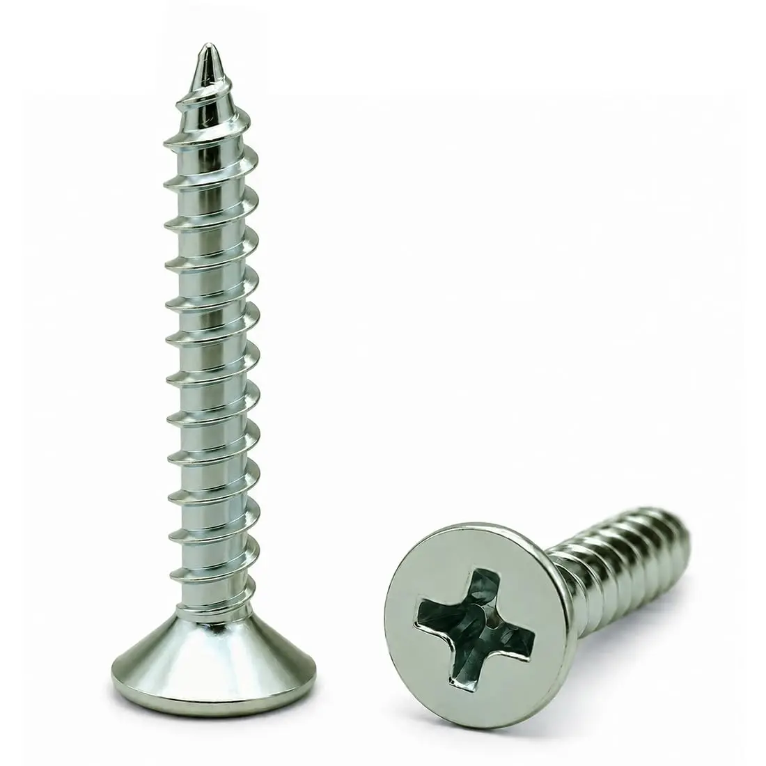#6 x 1/2" Stainless Steel Flat   Screws, 100 Pack