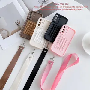 Suitable for Samsung A Series A05S/A12/A13/A14/A15 A31/A32/A33 A52/A54 Multi-functional Protective (Suction Cup/Phone Case, Casing, Cover, Accessories), Smartphone, Strong Adhesive for Smooth Surfaces with Phone Lanyard, Lanyard