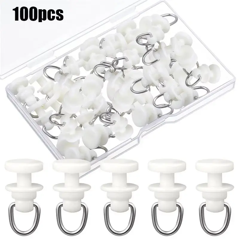100pcs Plastic Curtain Track Gliders, Ceiling Sliding Curtain Hooks, Drapery Rail Rollers, Shower Curtain Pulleys, Window Accessories