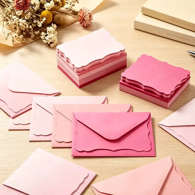 Set of 100 (5 colors) – Envelopes and Greeting Cards: Suitable for party invitations, gift enclosures, and occasions such as Valentine's Day, Thanksgiving, Christmas, and New Year.