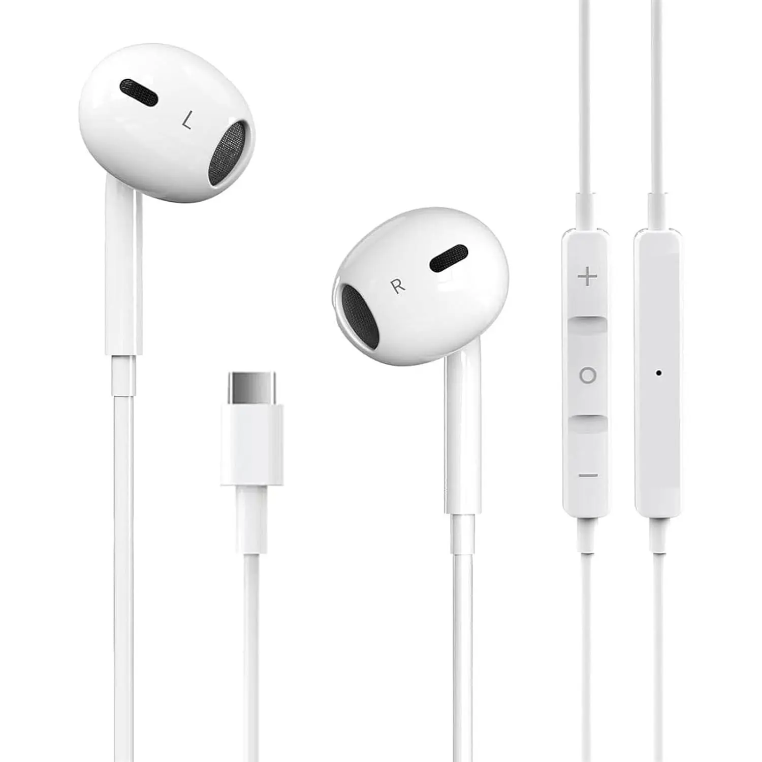 USB C Headphones Earbuds for iPhone17/16/15, iPad Pro,Galaxy,Pixel | -in Mic, Noise Cancelling, Volume Control, Ultra Clear Calls, Supports for  17/16/15 Series, Galaxy, Pixel