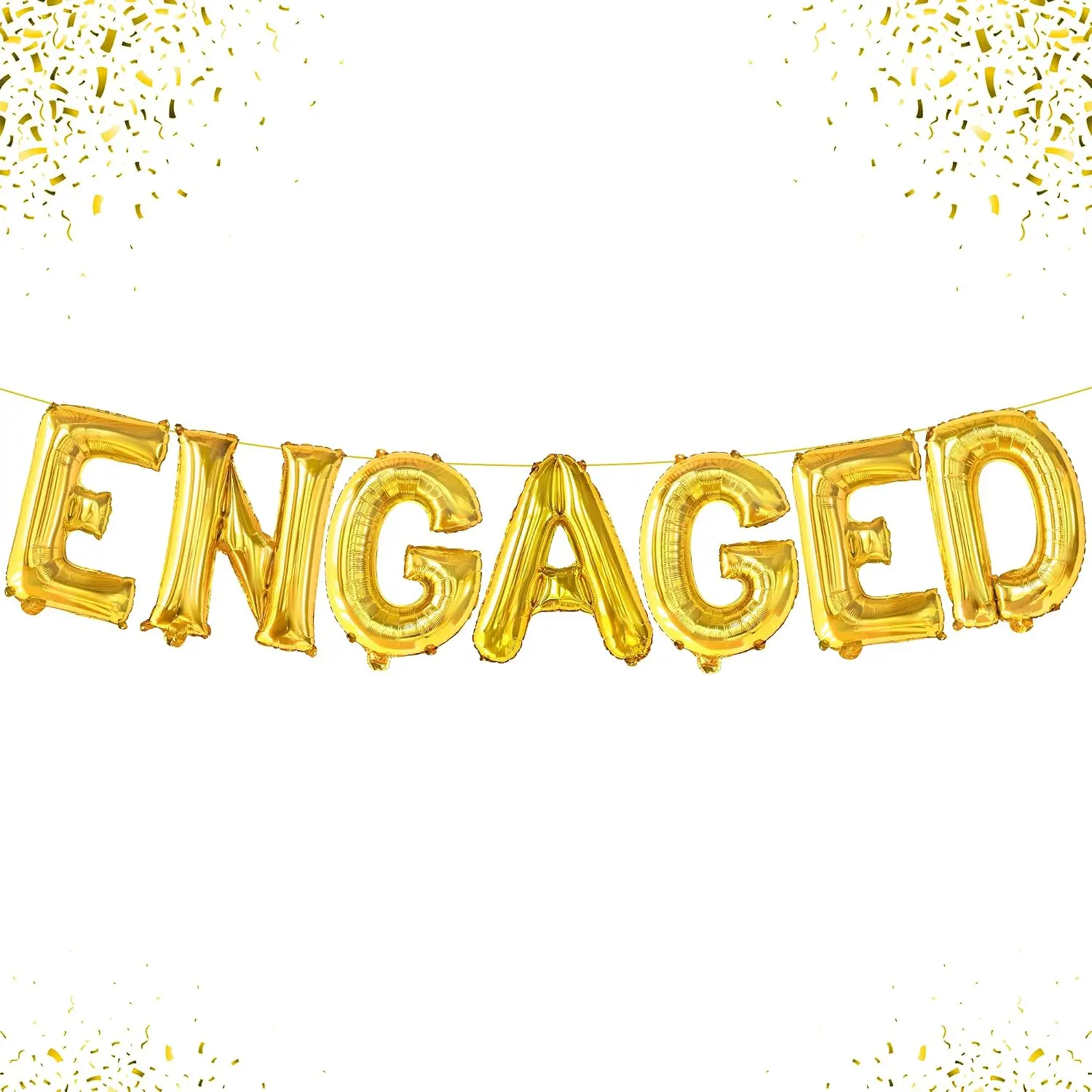 Engaged Balloons Banner - 16 Inch | Engagement Balloons for Engagement Party Decorations, Bachelorette Party Decorations | Engaged Banner for Engaged Decoration, Bridal shower Decoration,