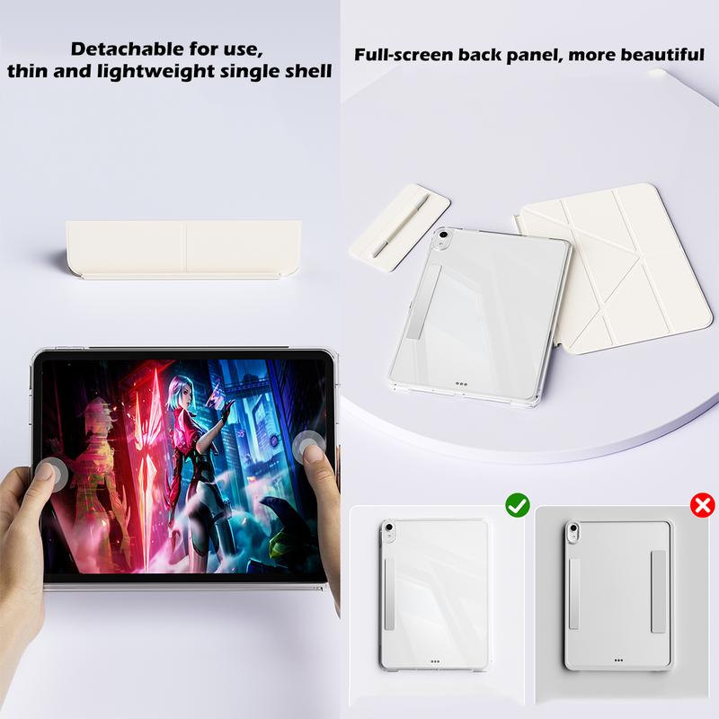 KENKE 2 in 1 Detachable Acrylic Tablet Case with Clasp, Auto Sleep/Wake Tablet Protective Cover, Tablet Casing, Tablet Accessories Compatible with iPad