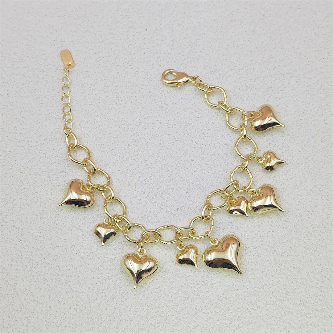 14K Gold Plated Brass Star & Heart Beaded Bracelet for Women, Vintage Boho Aesthetic Design, Multi-Wear Chain Bracelet & Choker, Anti-Tarnish & Dainty for Daily Wear & Casual Outfits