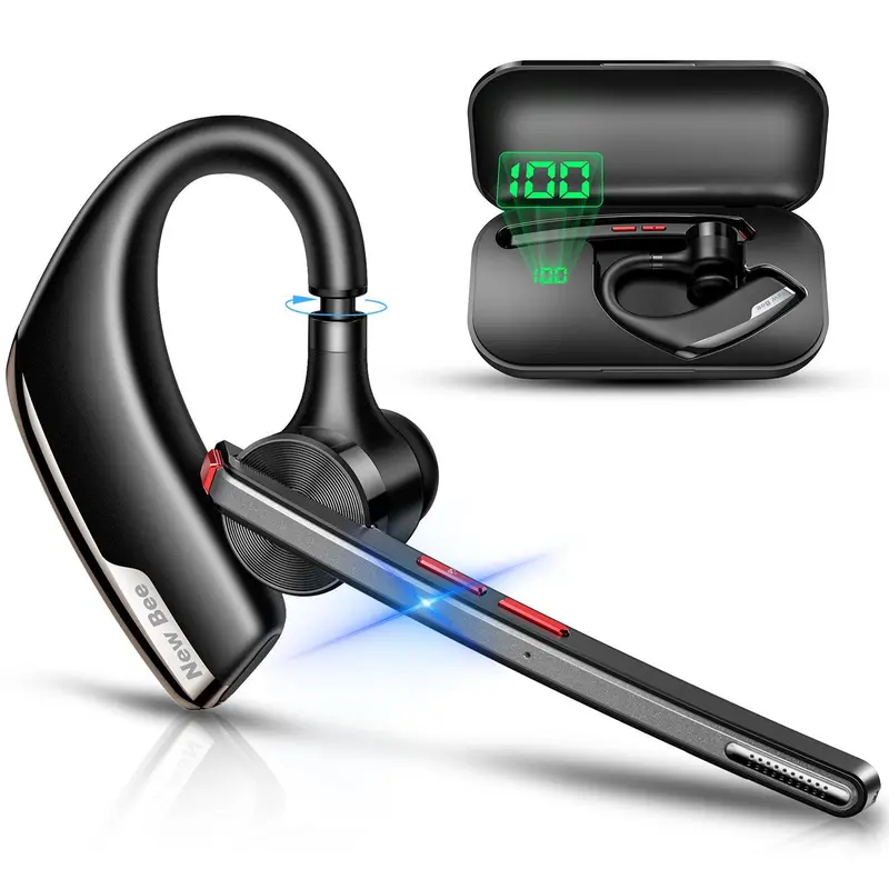 Trucker Wireless Headset Bluetooth 5.0 Earpiece Dual Mic Noise