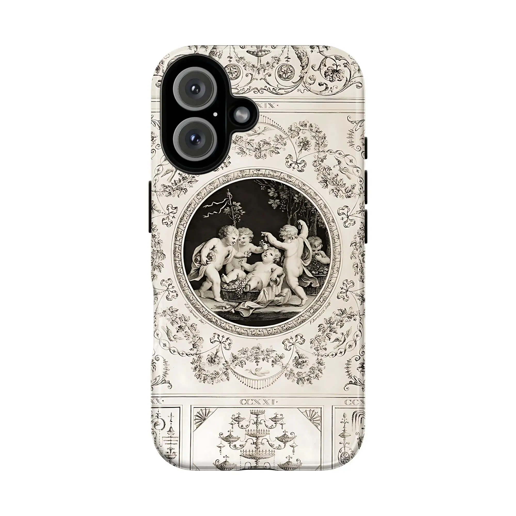 Coquette Cherub Floral Durable Polycarbonate Cellphone Case - Shockproof Protection Casing, Easy-Clean Accessory, Compatible with iPhone 11-17 Pro Max/Plus, Samsung Galaxy S23-25, Accessories, Full Wrap Print