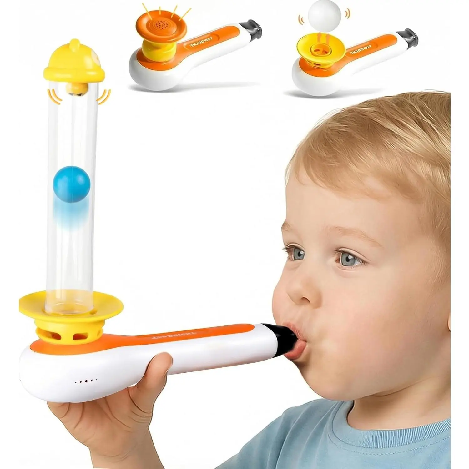 3-in-1 Non-Toxic Phthalate-Free Safe for Toddlers Sensory Stress Relief Toys - Oral Motor Speech Therapy Montessori Toys for 3-5 Year Olds, Including Whistle, Ball Blowing, Floating Blow Pipe Balls, Abs Outdoors Birthday Gift