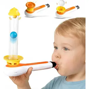 3-in-1 Non-Toxic Phthalate-Free Safe for Toddlers Sensory Stress Relief Toys - Oral Motor Speech Therapy Montessori Toys for 3-5 Year Olds, Including Whistle, Ball Blowing, Floating Blow Pipe Balls, Abs Outdoors Birthday Gift