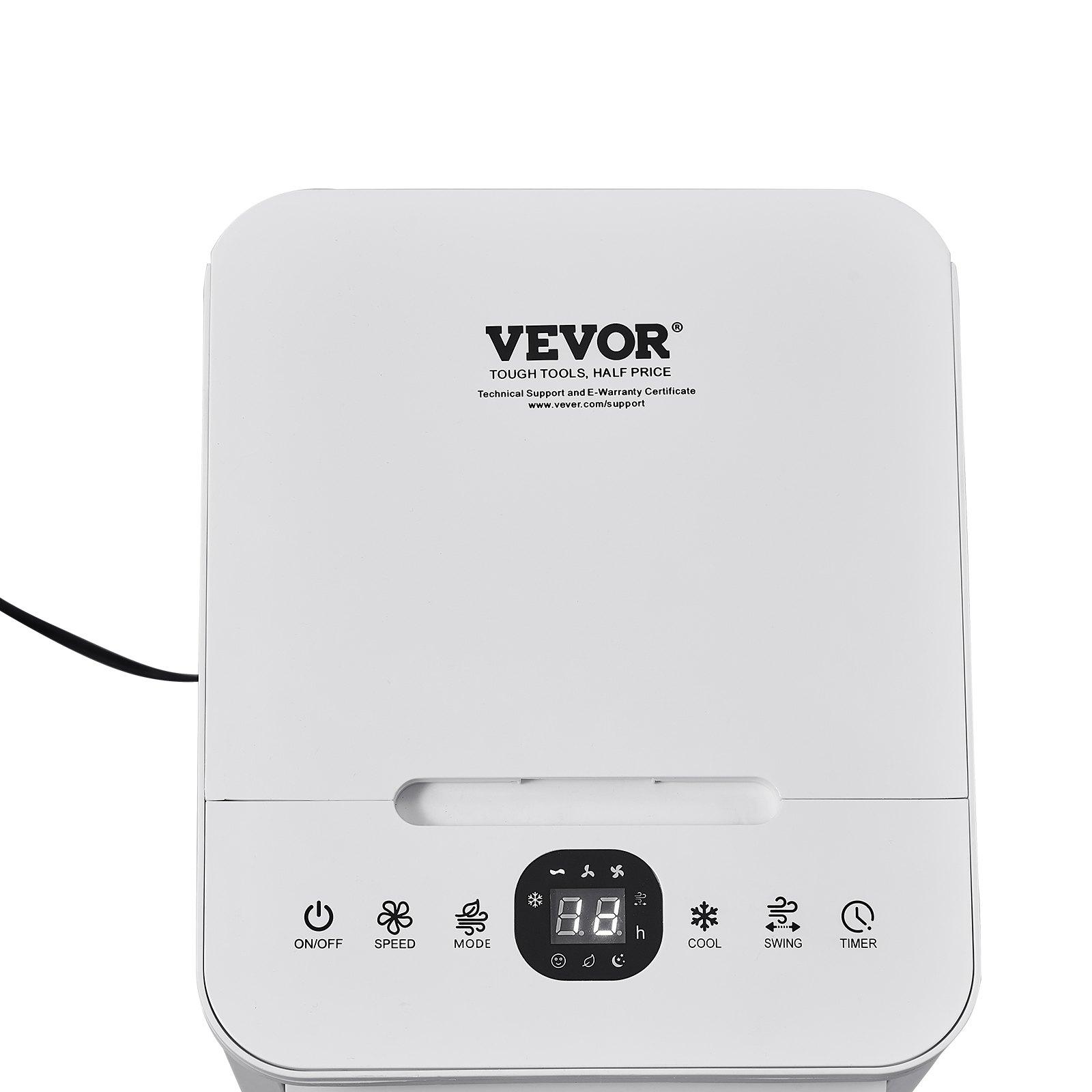 VEVOR Portable Air Conditioner, 9L 550 CFM Swamp Cooler Air Conditioner with 12H Timer & Remote Control, 3-Speed Evaporative Air Cooler with 2 Ice Boxes, Quiet & Movable, Ideal for Outdoor Indoor Use