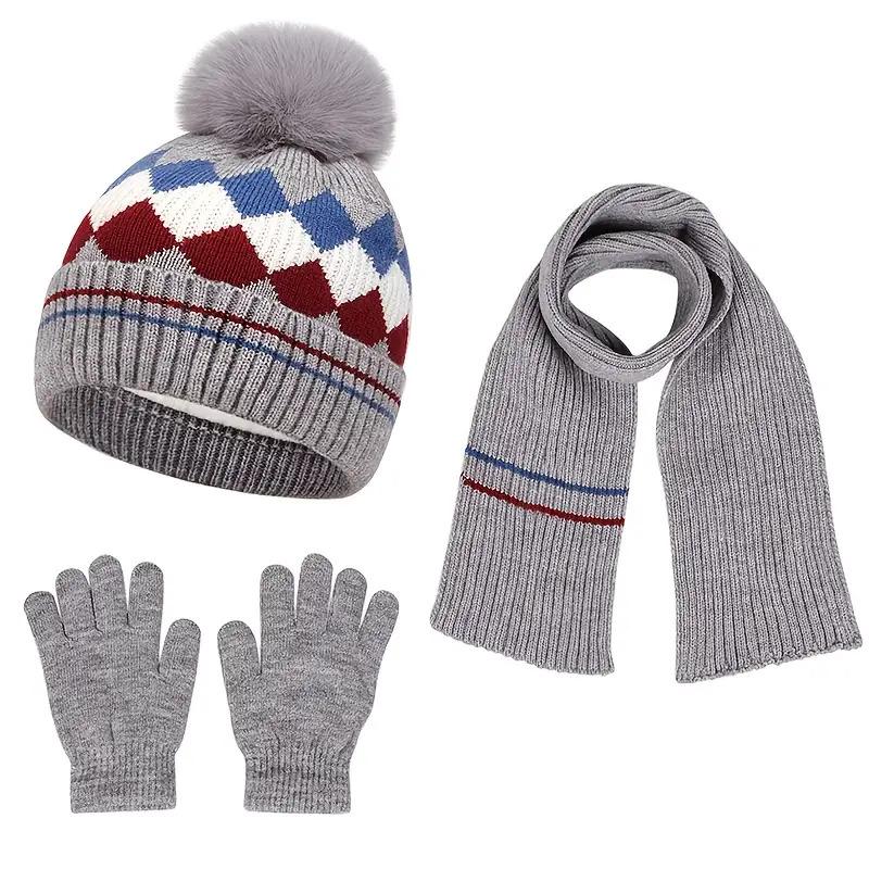 Autumn and Winter Set for Kids: Windproof Warm Gloves, Scarf, and Hat - Outdoor Travel Essentials