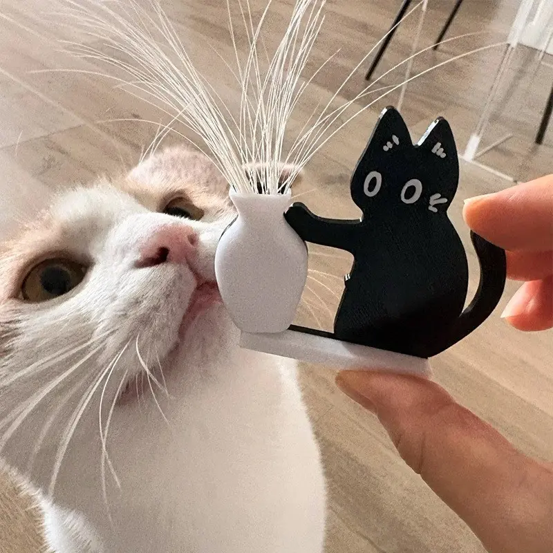 Cat Vase Fridge Magnet Set, Acrylic Magnetic Refrigerator Stickers, Cute Magnets for Fridge, Flower Holder, Multi-Purpose Gift for Friends