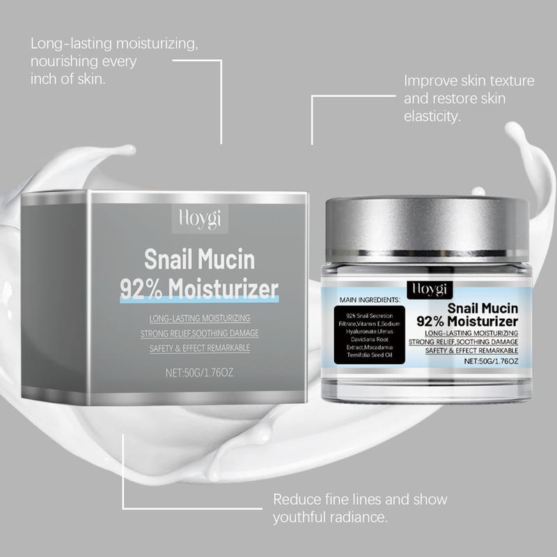 Snail Mucin Moisturizer, 1/2 Counts Hydrating Nourishing Face Cream, Moisturizing Face Cream, Face Lotion for Women & Men, Skin Care Product for Daily Use, Daily Moisture Nourishing