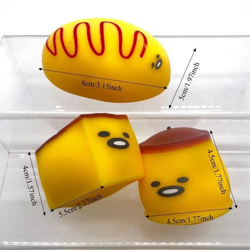 Squsihy Fluid Printed Caramel Pudding Squeeze Toy Egg-shaped Pudding Squishy Toy Cute Slow-Rebound Egg Stress Relief Fidget Toy