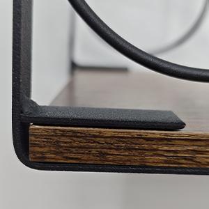 SUOERNUO Wood Countertop Wine Rack No Assembly Needed 6-Bottle Capacity Black & Rustic Brown Metal & Wood Construction Rust-Resistant Powder Coating Freestanding Storage Solution