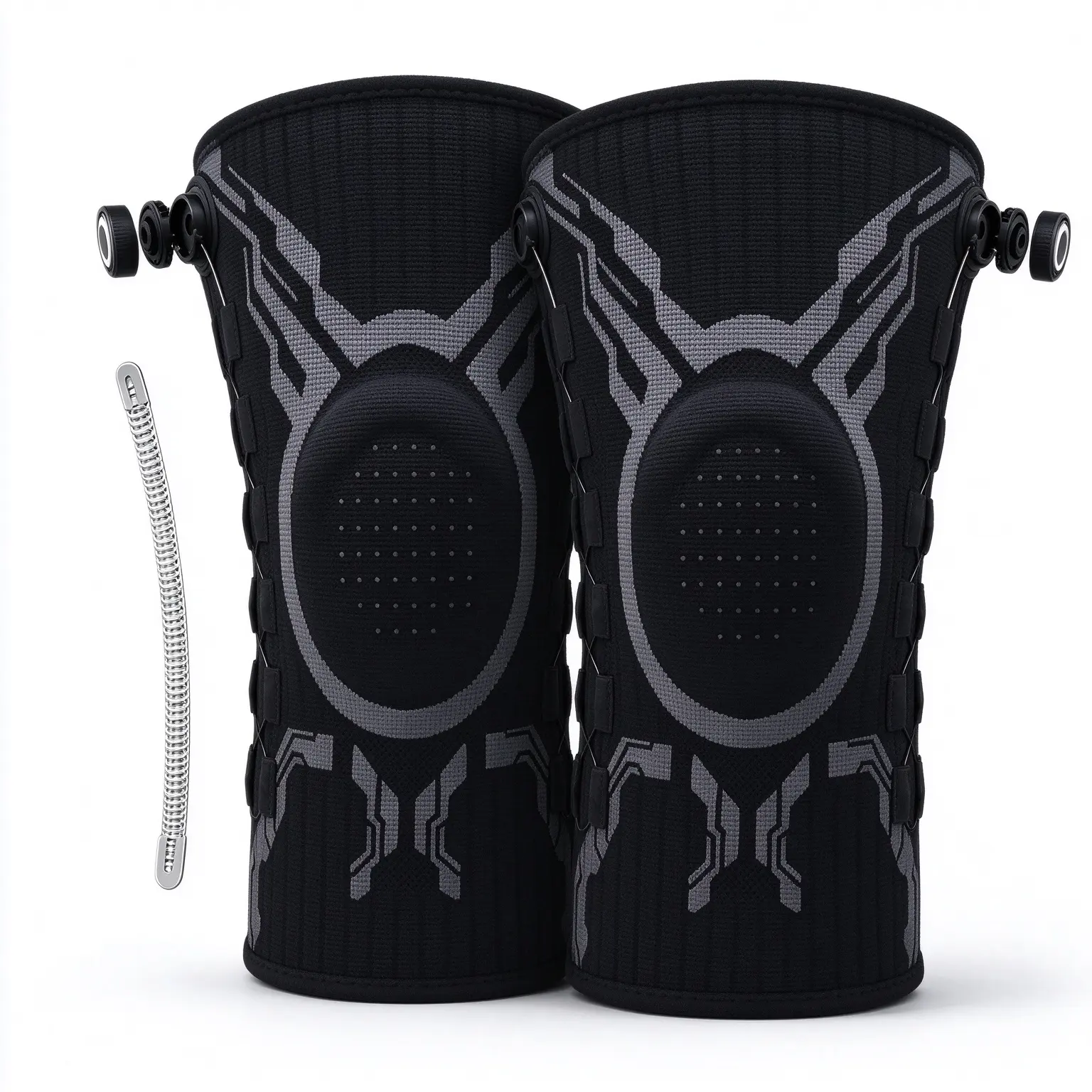 Adjustable Knee Brace with Micro-Dial System, Compression Knee Sleeve with Patella Gel Pad & Side Stabilizers for Sports
